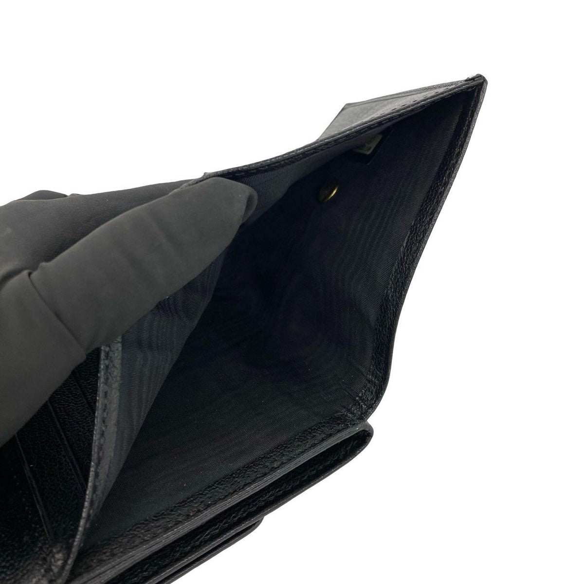 Chanel CC Logo Leather Trifold Wallet Mini Black — view 8