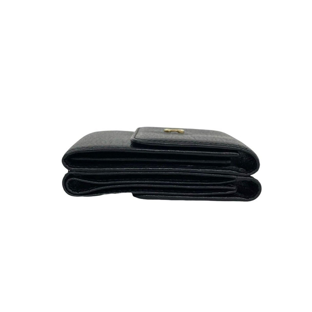 Chanel CC Logo Leather Trifold Wallet Mini Black — view 5