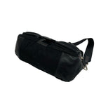 Prada Triangle Logo Leather Tessuto Shoulder Bag Black — view 8