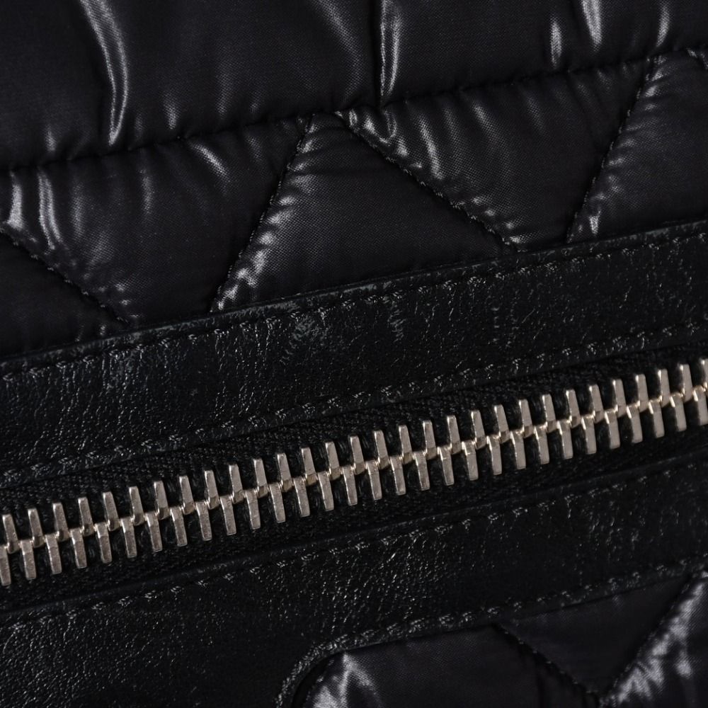 Chanel Coco Cocoon Shoulder Bag CC Logo Nylon Black Silver Quilted — view 7