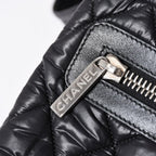 Chanel Coco Cocoon Shoulder Bag CC Logo Nylon Black Silver Quilted — view 6