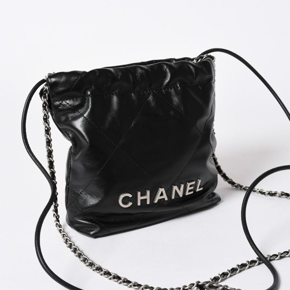 Chanel 22 Mini Bag 2-Way Stand Black Silver — view 3