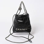 Chanel 22 Mini Bag 2-Way Stand Black Silver