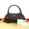 Loewe Included Senda Log Leather Mini Boston Bag Brown