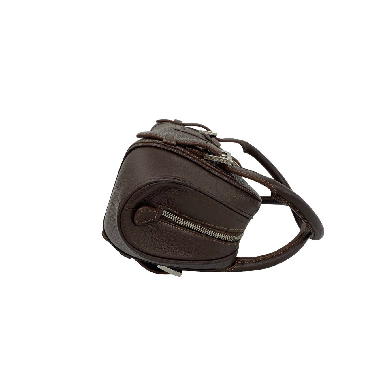 Loewe Included Senda Log Leather Mini Boston Bag Brown — view 6