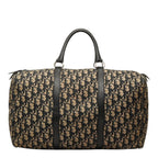 Dior Trotter Boston Bag Beige Navy Canvas Leather