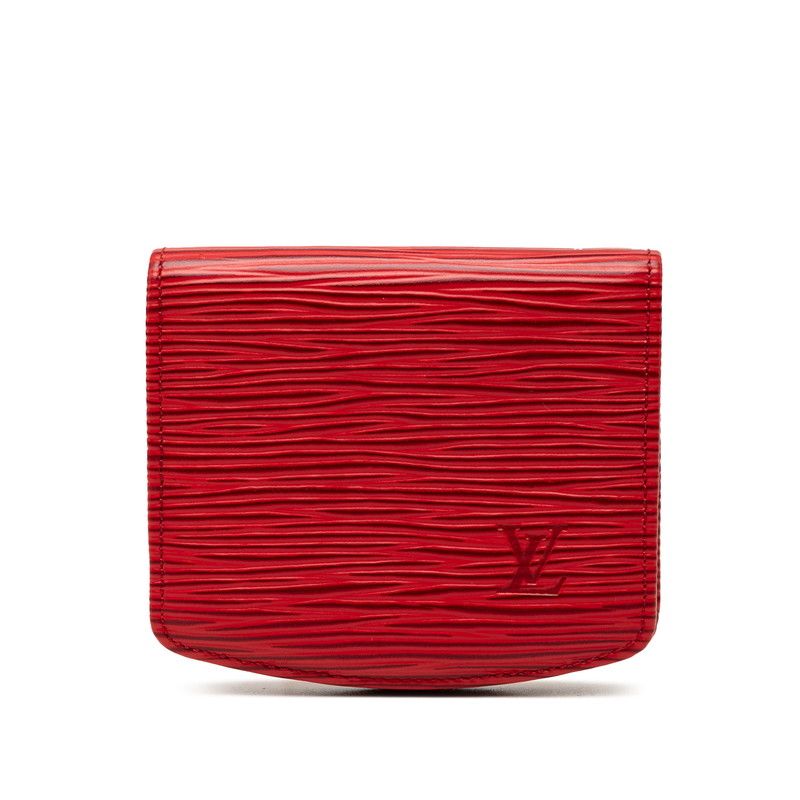Louis Vuitton Epi Cuvette Spool Coin Purse Red Leather