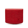 Louis Vuitton Epi Cuvette Spool Coin Purse Red Leather