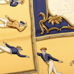 Hermes Carre 90 Plaisirs du Froid Joy on Ice Scarf Navy Beige Multicolor Silk — view 3