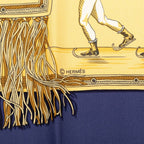 Hermes Carre 90 Plaisirs du Froid Joy on Ice Scarf Navy Beige Multicolor Silk — view 2