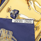 Hermes Carre 90 Plaisirs du Froid Joy on Ice Scarf Navy Beige Multicolor Silk — view 6