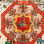 Hermes Carre 90 Winter Fun Joies D'hiver Scarf Red Multicolor Silk — view 2