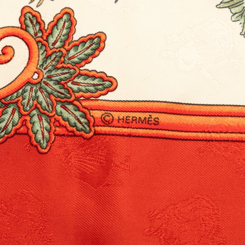 Hermes Carre 90 Winter Fun Joies D'hiver Scarf Red Multicolor Silk — view 6