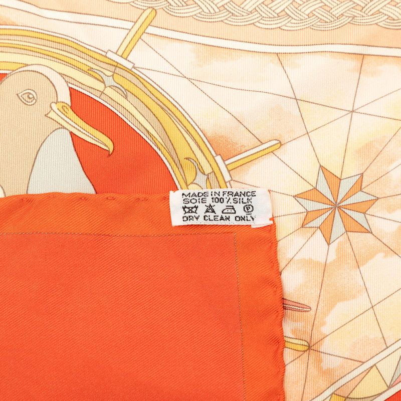 Hermes Carre 90 Magnificent Frigate Fregates Magnifiques Scarf Orange Multicolor — view 7