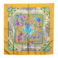 Hermes Carre 90 Tropic Tropiques Scarf Yellow Multicolor Silk