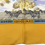 Hermes Carre 90 Tropic Tropiques Scarf Yellow Multicolor Silk — view 4