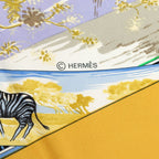 Hermes Carre 90 Tropic Tropiques Scarf Yellow Multicolor Silk — view 5