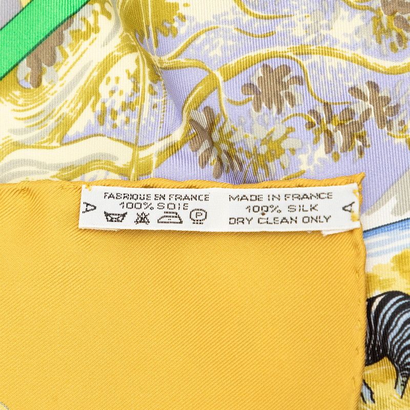 Hermes Carre 90 Tropic Tropiques Scarf Yellow Multicolor Silk — view 6