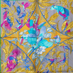 Hermes Carre 90 Tropic Tropiques Scarf Yellow Multicolor Silk — view 2
