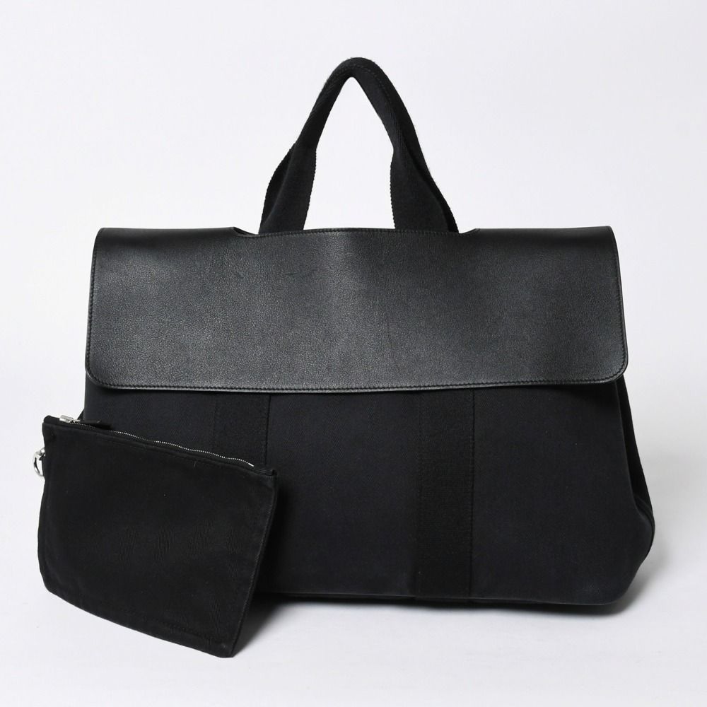 Hermes Handbag Valparaiso MM Tote Black Silver
