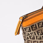 Fendi Zucchino Tote Bag Canvas Leather Brown Orange Gold — view 4