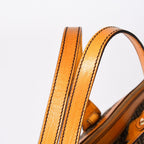 Fendi Zucchino Tote Bag Canvas Leather Brown Orange Gold — view 6