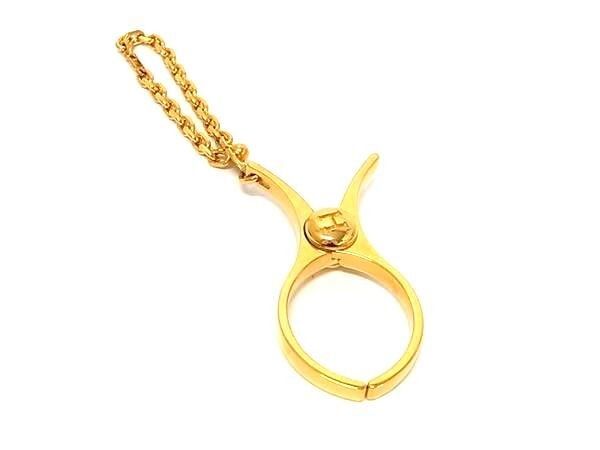 Hermes Key Holder Fillu Globe Gold Metal