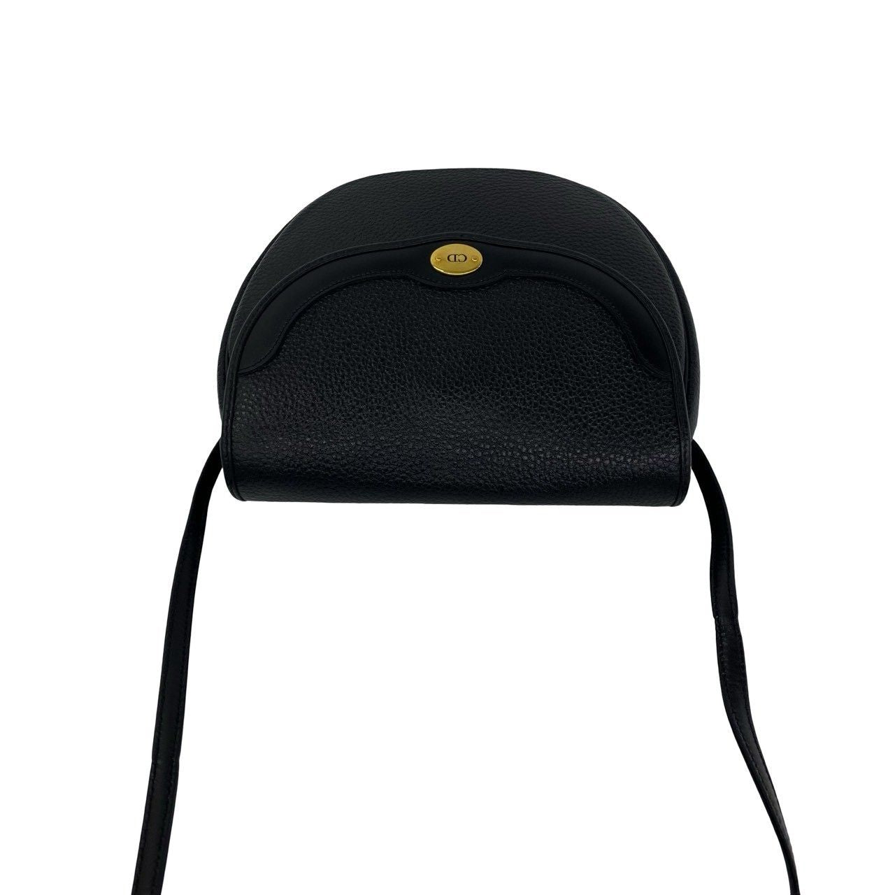 Dior Vintage CD Logo Leather Shoulder Bag Pochette Crossbody Black — view 4