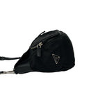 Prada Tessuto Nylon Leather Shoulder Bag Cross Black — view 5