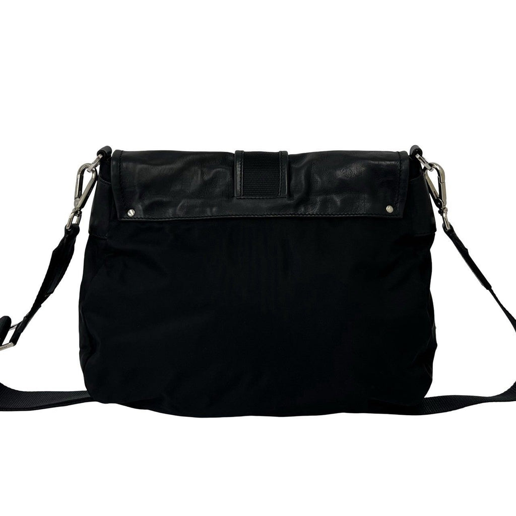 Prada Tessuto Nylon Leather Shoulder Bag Cross Black — view 3