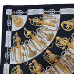 Hermes Carre 90 Cliquetis Silk Scarf Black — view 6