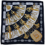 Hermes Carre 90 Cliquetis Silk Scarf Black