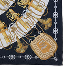 Hermes Carre 90 Cliquetis Silk Scarf Black — view 4