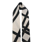 Hermes Twilly Bolduc Ribbon Pattern White Black Scarf — view 8