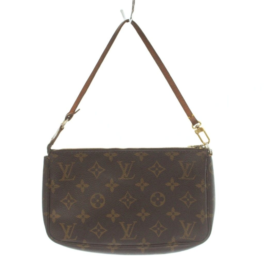 Louis Vuitton Monogram Pochette Accessoires Handbag Canvas Logo Brown — view 3