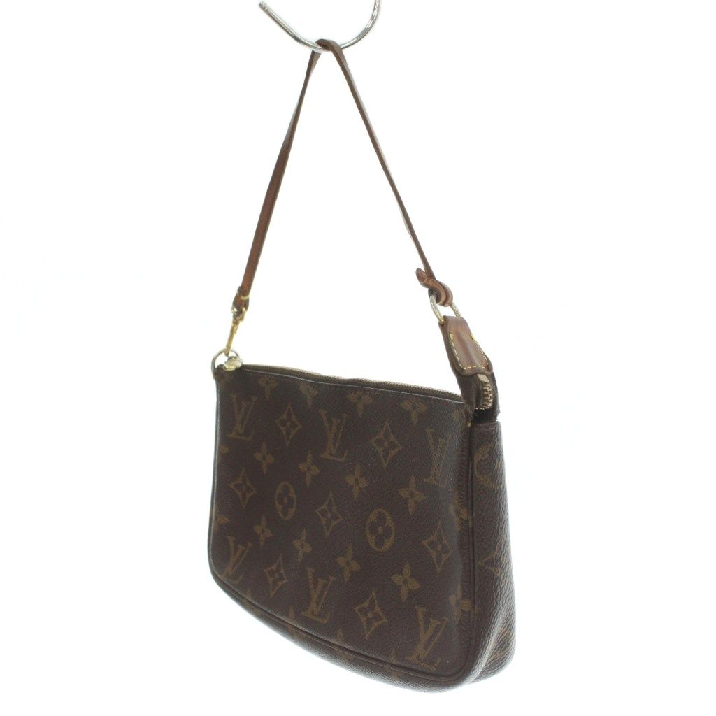 Louis Vuitton Monogram Pochette Accessoires Handbag Canvas Logo Brown — view 2