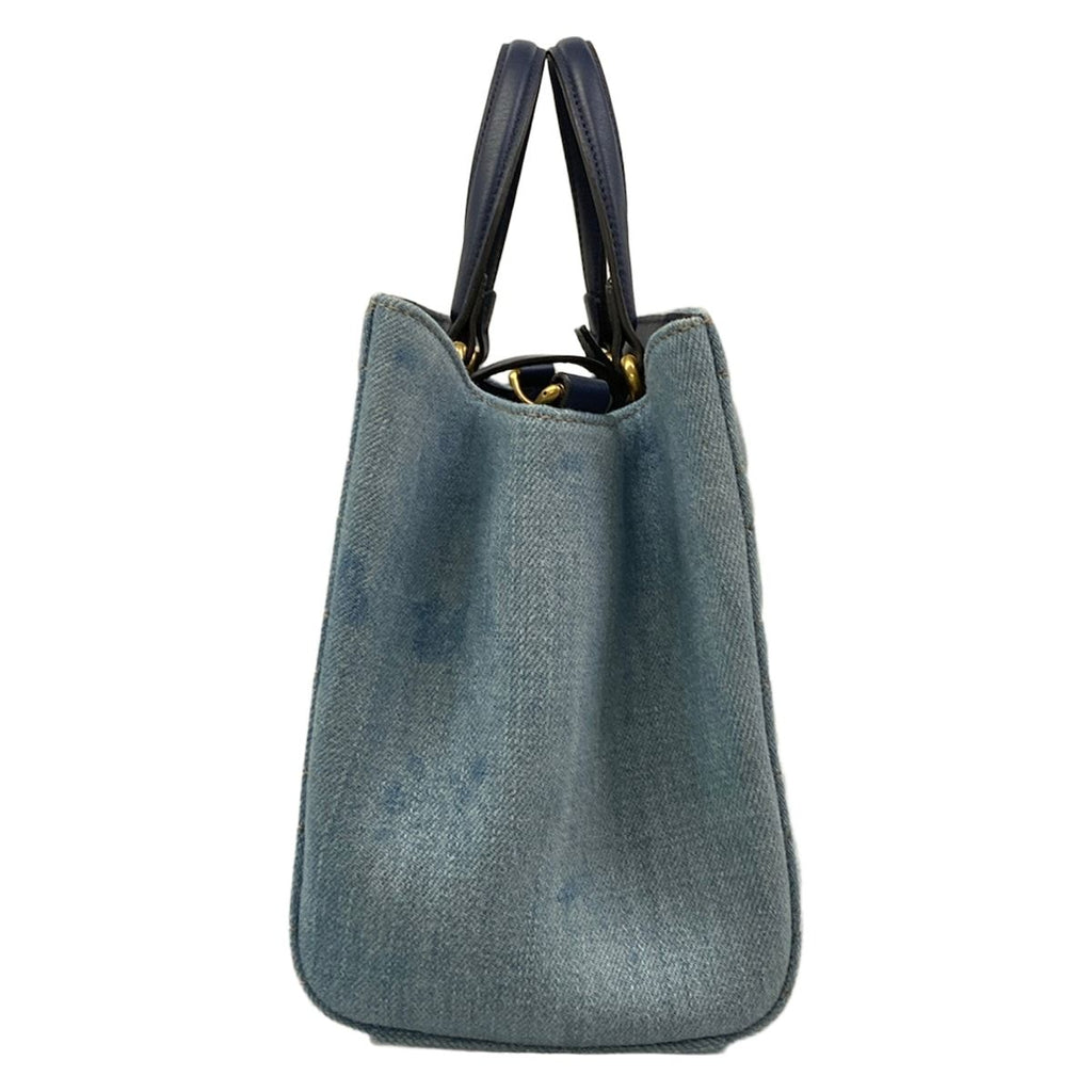 Gucci Tote Bag GG Marmont Light Blue Navy Faux Pearl Leather — view 2