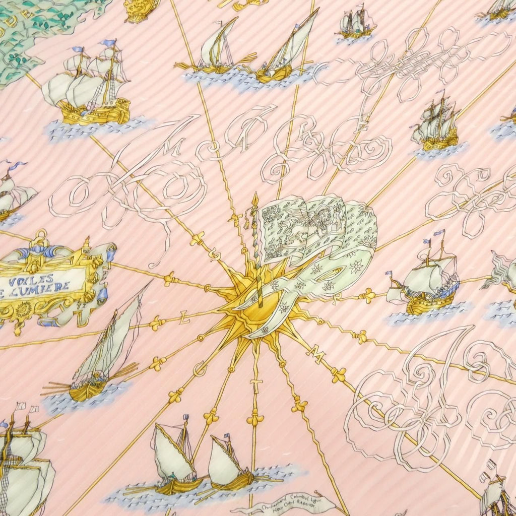 Hermes Pleated Scarf Pink — view 3