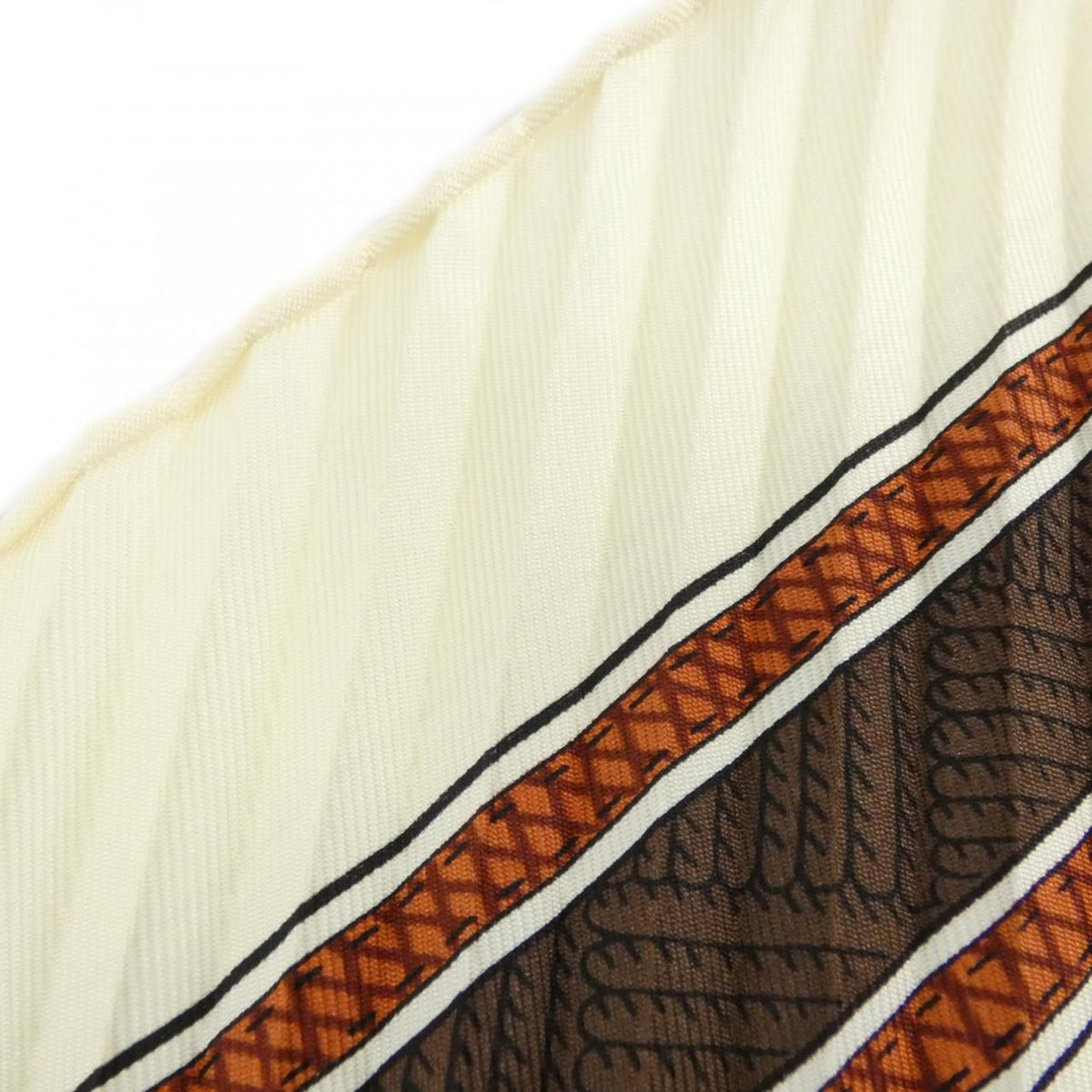 Hermes Pleated Scarf Brown — view 6