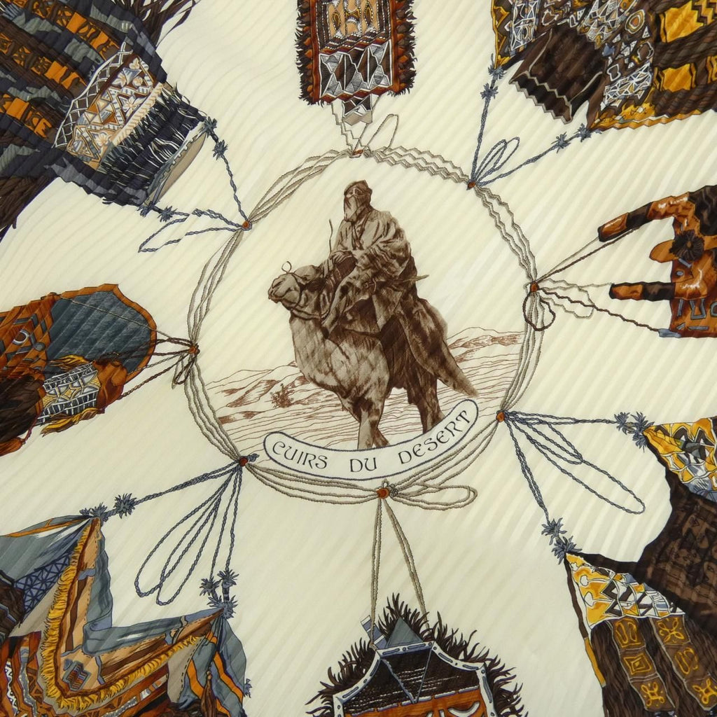 Hermes Pleated Scarf Brown — view 3