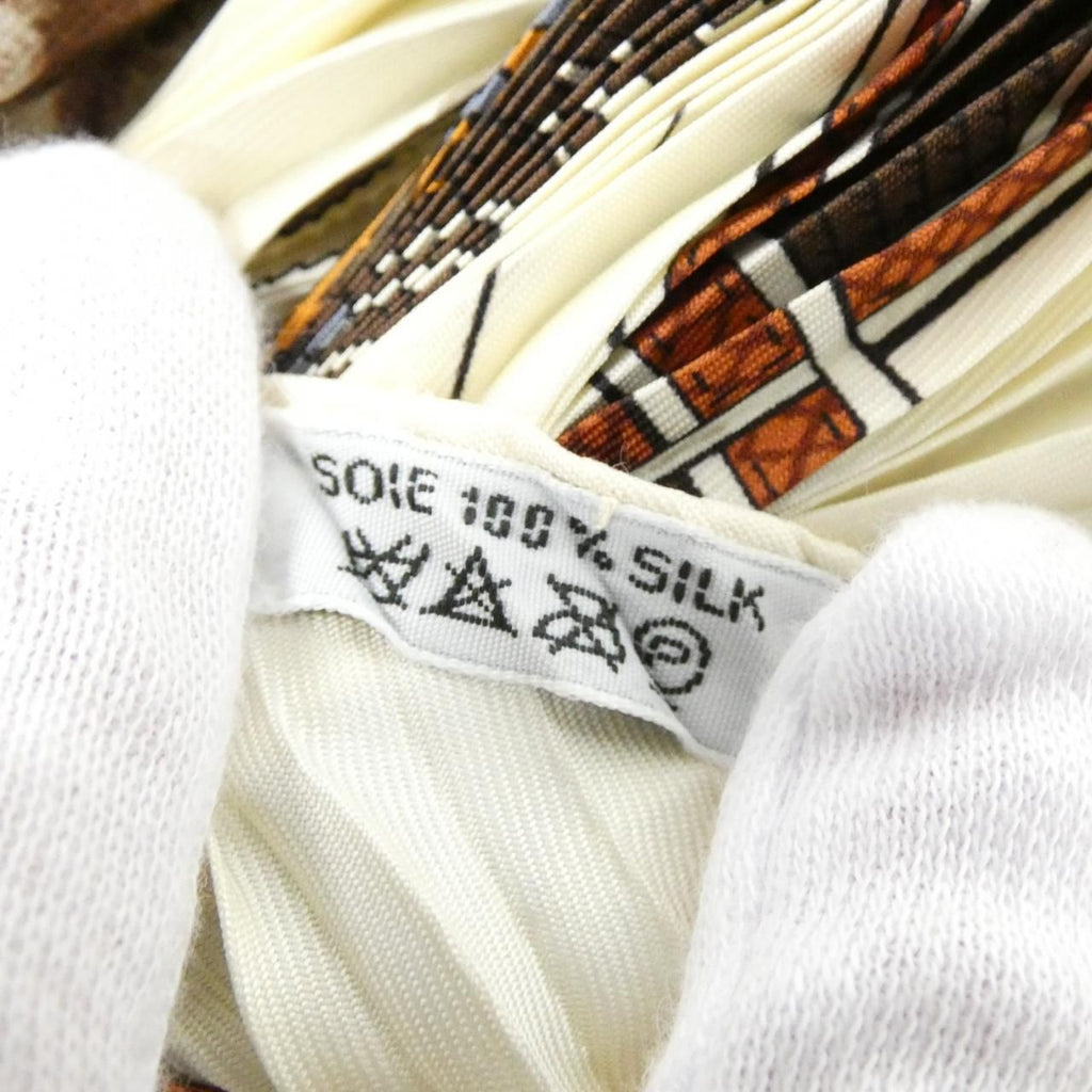 Hermes Pleated Scarf Brown — view 8