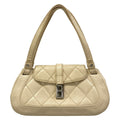 Chanel Handbag 2.55 Quilted Ivory Silver Turnlock