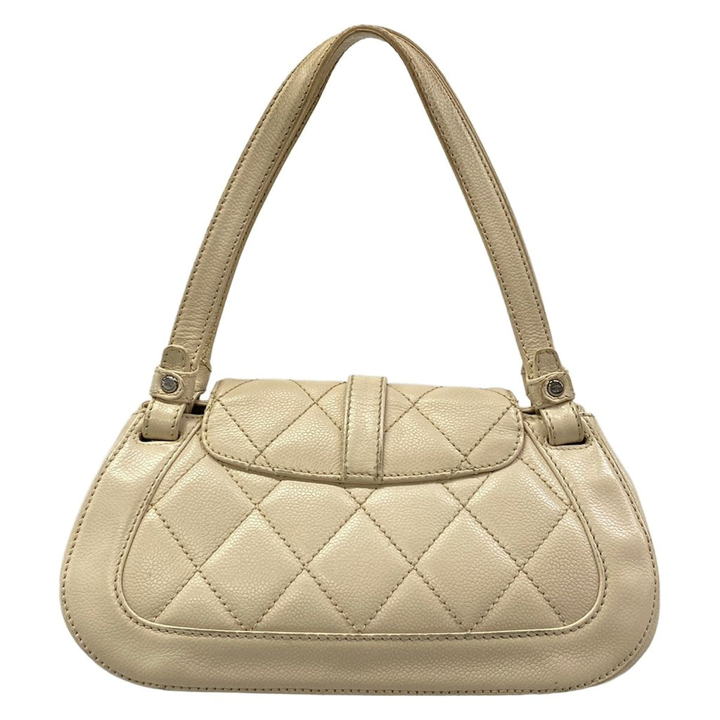 Chanel Handbag 2.55 Quilted Ivory Silver Turnlock — view 3