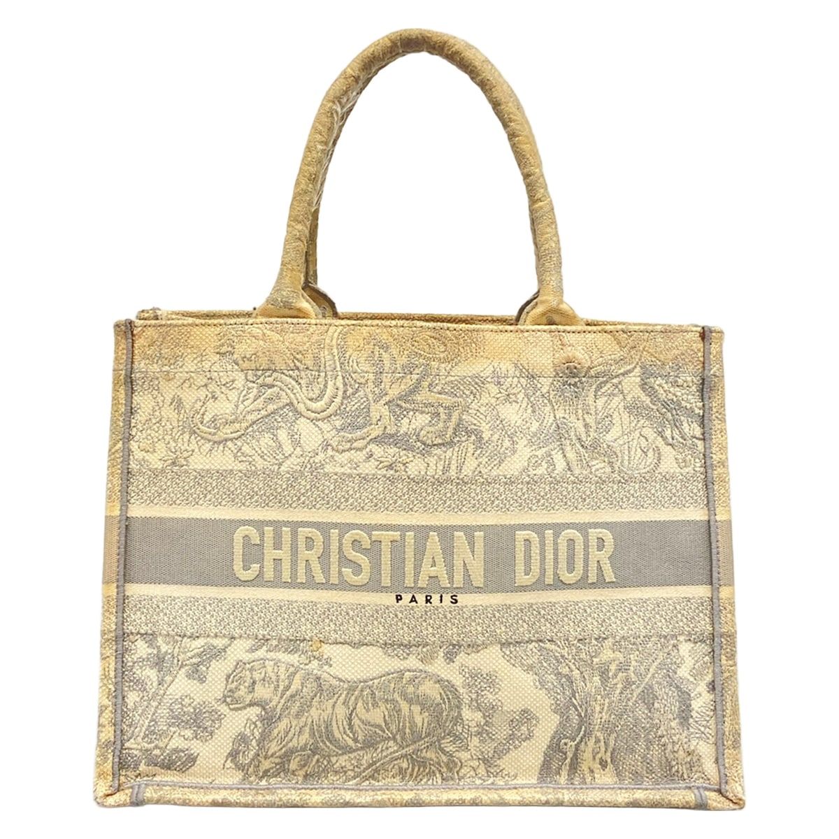 Dior Tote Bag Book Vintage Small Ivory Light Gray