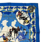 Hermes Scarf Carre 90 Feria de Sevilla Holidays in Seville Silk Blue — view 3