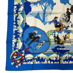 Hermes Scarf Carre 90 Feria de Sevilla Holidays in Seville Silk Blue — view 4