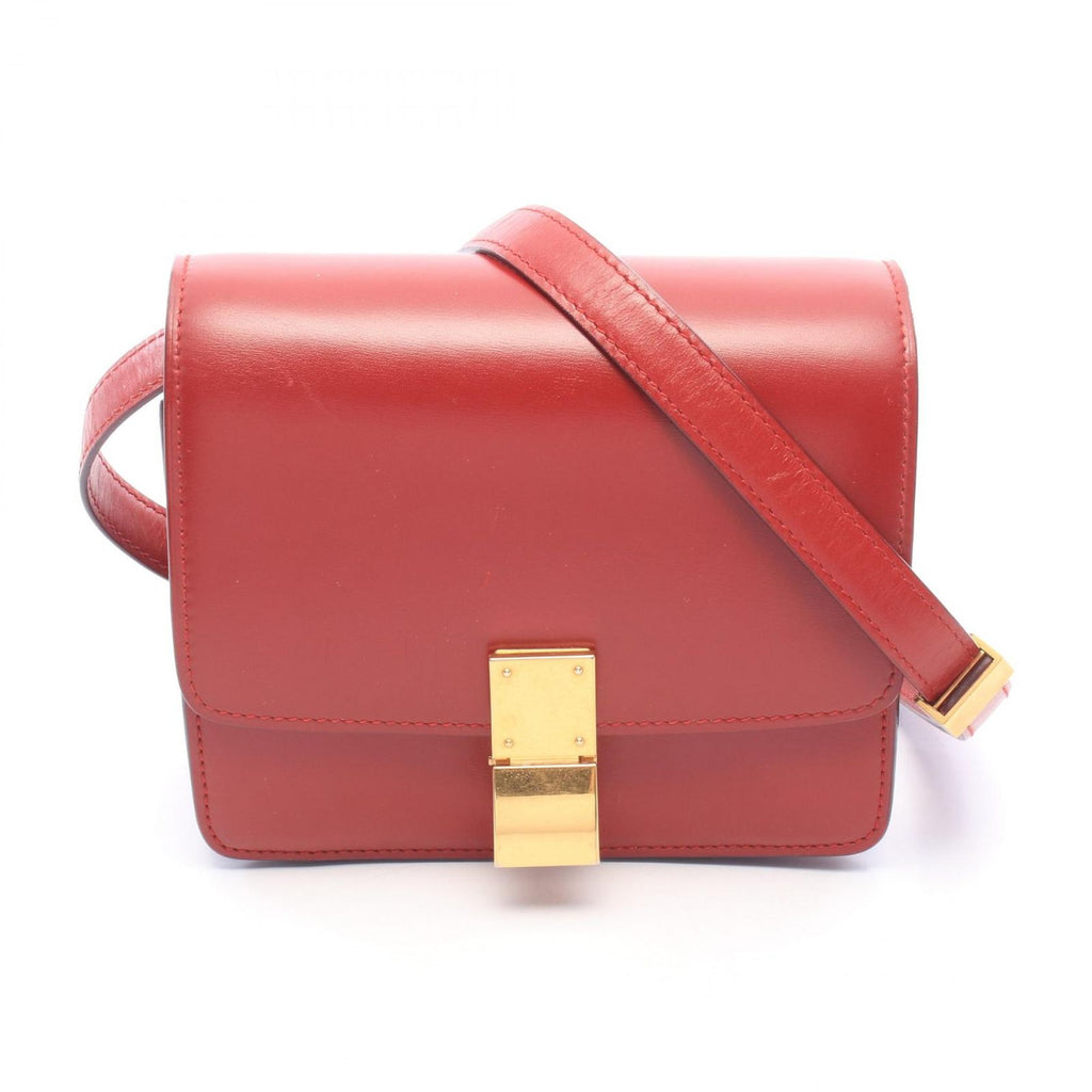 Celine Shoulder Bag Classic Small Red Leather