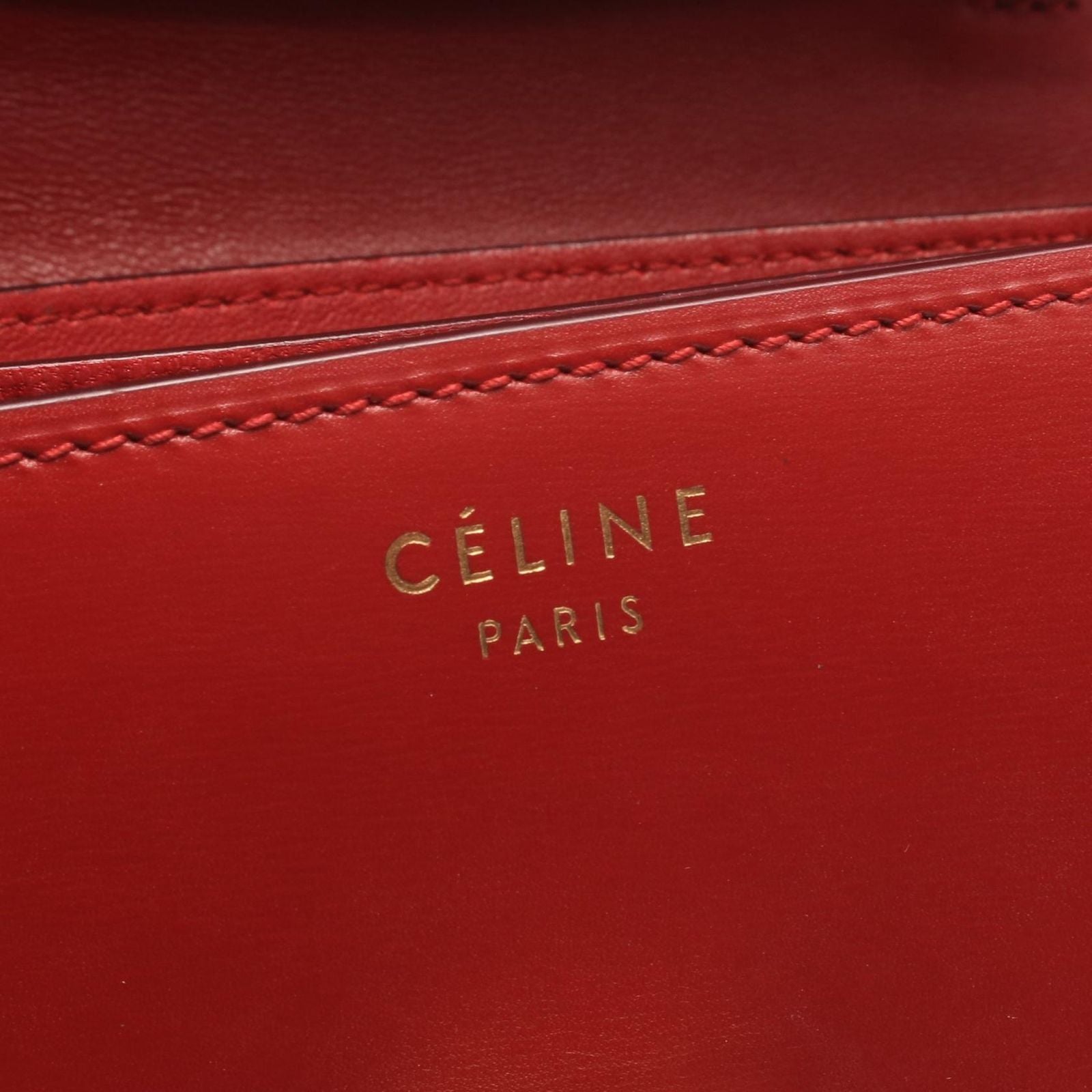 Celine Shoulder Bag Classic Small Red Leather — view 4