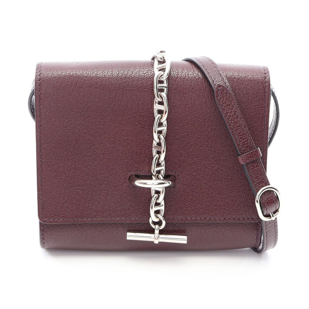 Hermes Shoulder Bag Chaine D'Ancre to Go Compact Rouge Series Leather