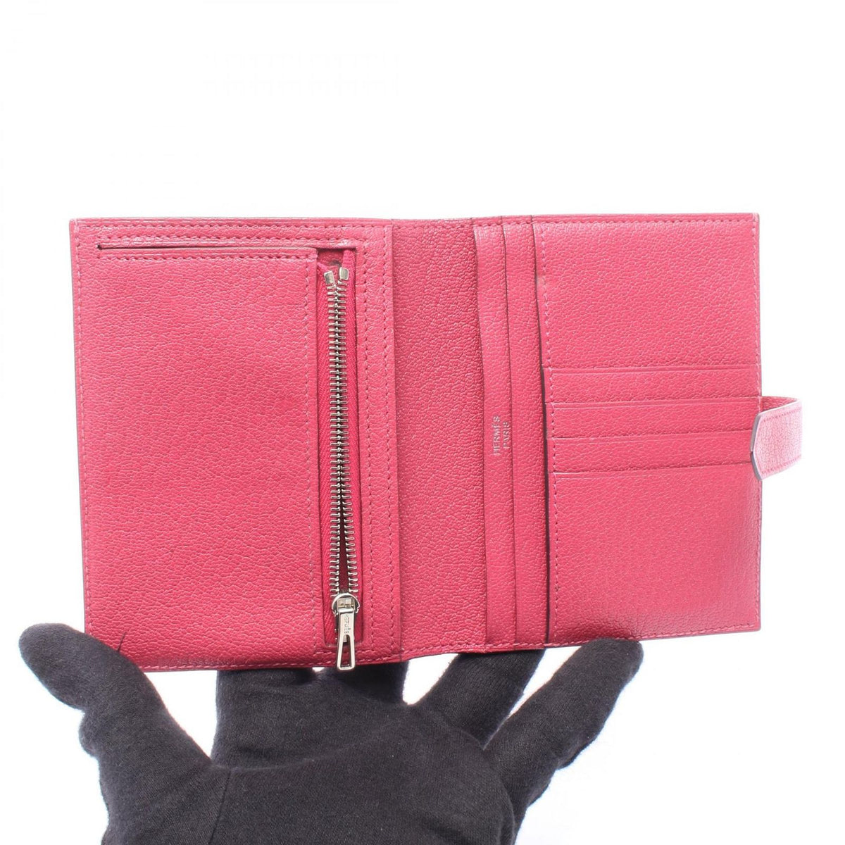 Hermes Bifold Wallet Bearn Compact Rose Purple — view 3